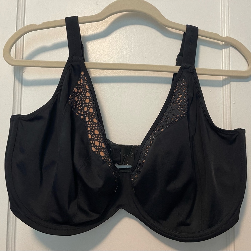 Elomi Indie Underwire Plunge Swim Bikini Top, US 38L, UK 38HH, Black